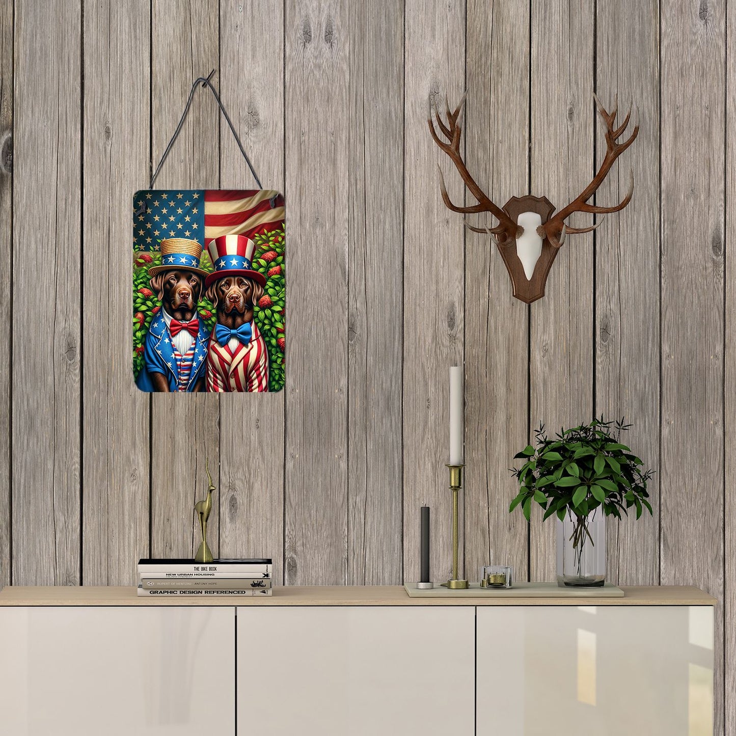 NEW All American Labrador Retriever Wall or Door Hanging Prints Aluminum Metal Sign Kitchen Wall Bar Bathroom Plaque Home Decor Front Door Plaque, 12x16, Multicolor