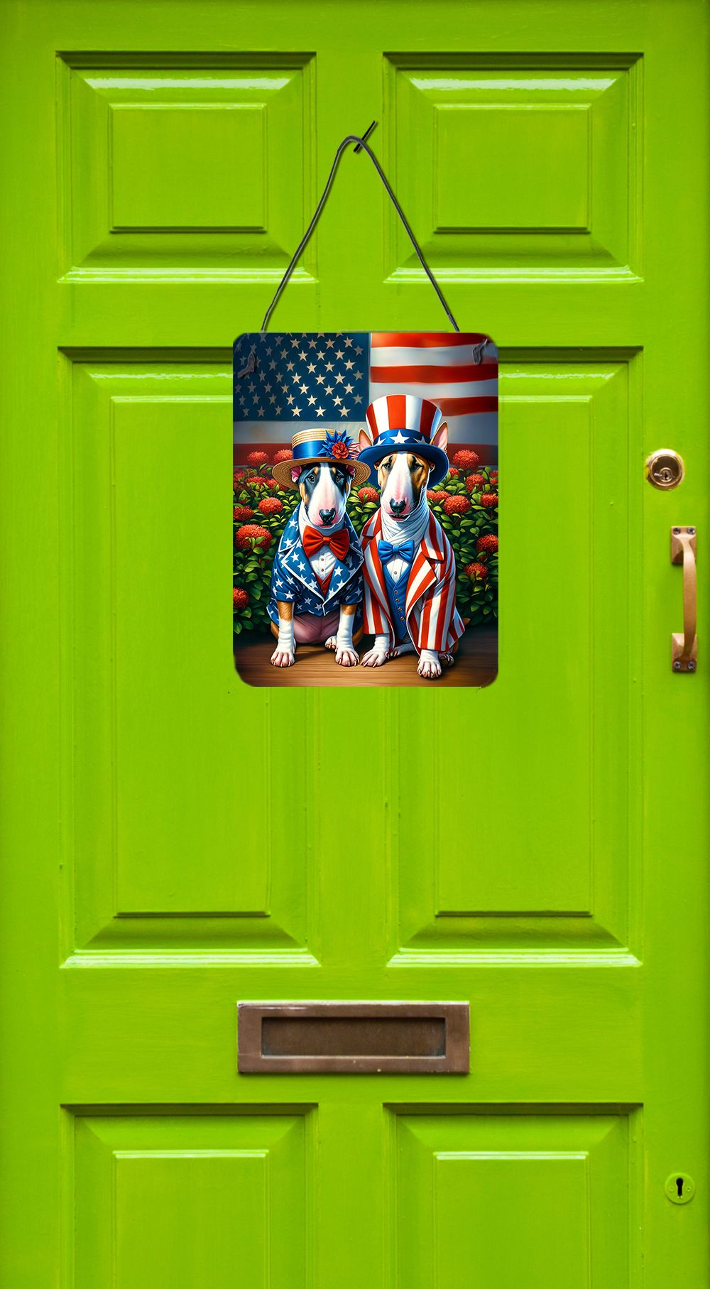 NEW All American English Bull Terrier Wall or Door Hanging Prints Aluminum Metal Sign Kitchen Wall Bar Bathroom Plaque Home Decor Front Door Plaque, 12x16, Multicolor