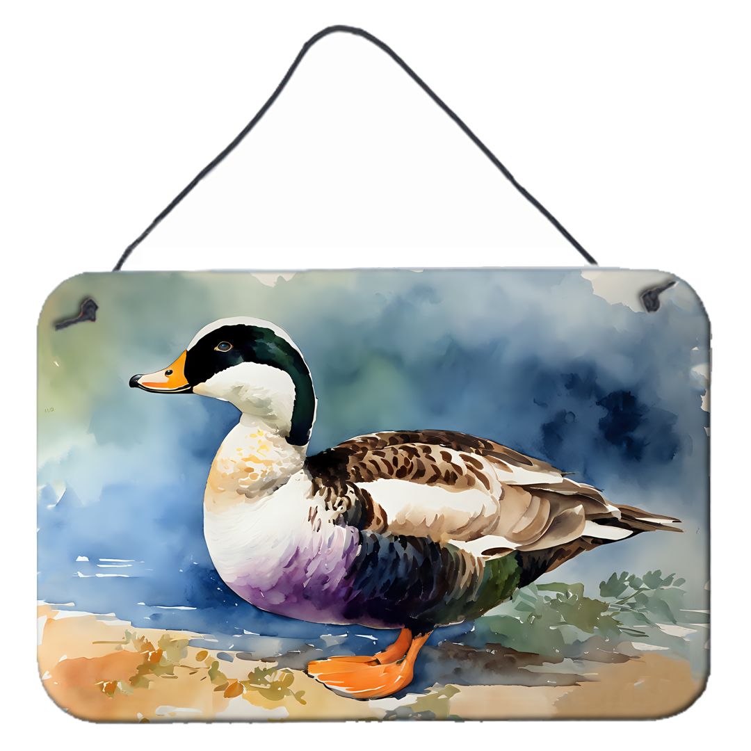 NEW Common Eider Duck Wall or Door Hanging Prints Aluminum Metal Sign Kitchen Wall Bar Bathroom Plaque Home Decor, 8HX12W, Multicolor