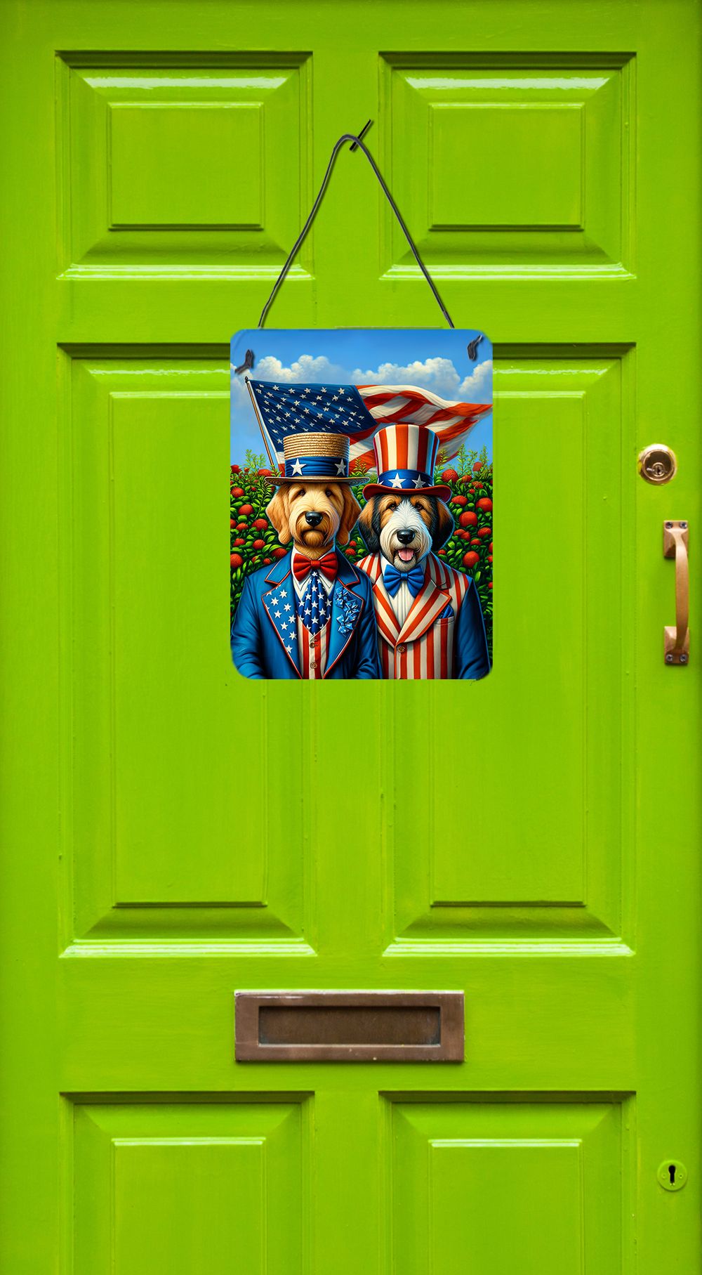 NEW All American Otterhound Wall or Door Hanging Prints Aluminum Metal Sign Kitchen Wall Bar Bathroom Plaque Home Decor Front Door Plaque, 12x16, Multicolor