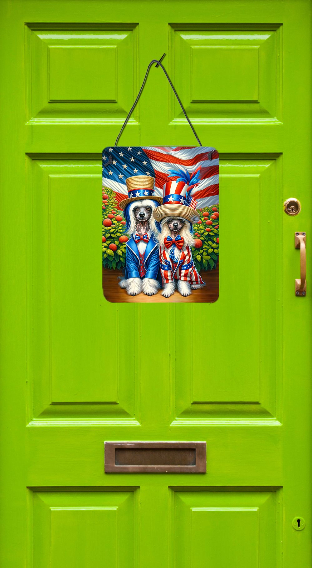 NEW All American Chinese Crested Wall or Door Hanging Prints Aluminum Metal Sign Kitchen Wall Bar Bathroom Plaque Home Decor Front Door Plaque, 12x16, Multicolor
