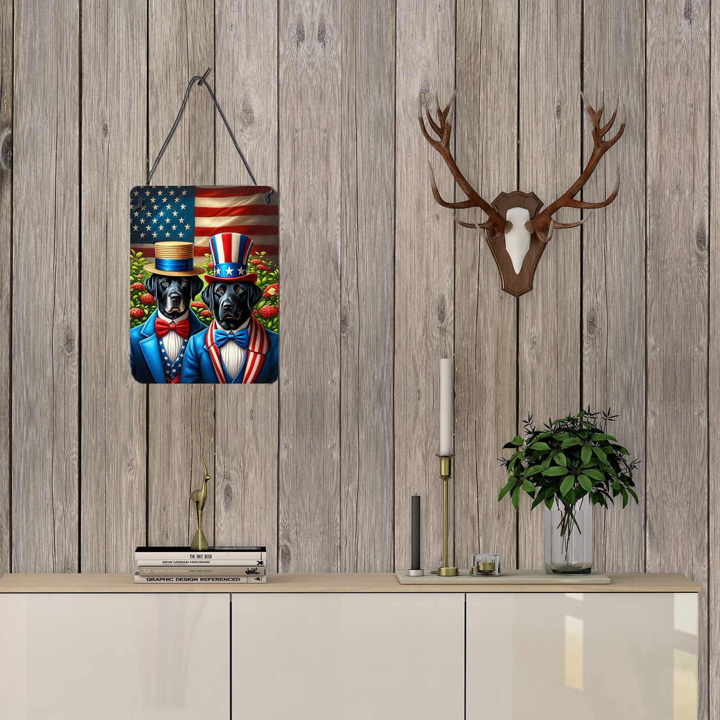 NEW All American Labrador Retriever Wall or Door Hanging Prints Aluminum Metal Sign Kitchen Wall Bar Bathroom Plaque Home Decor Front Door Plaque, 12x16, Multicolor