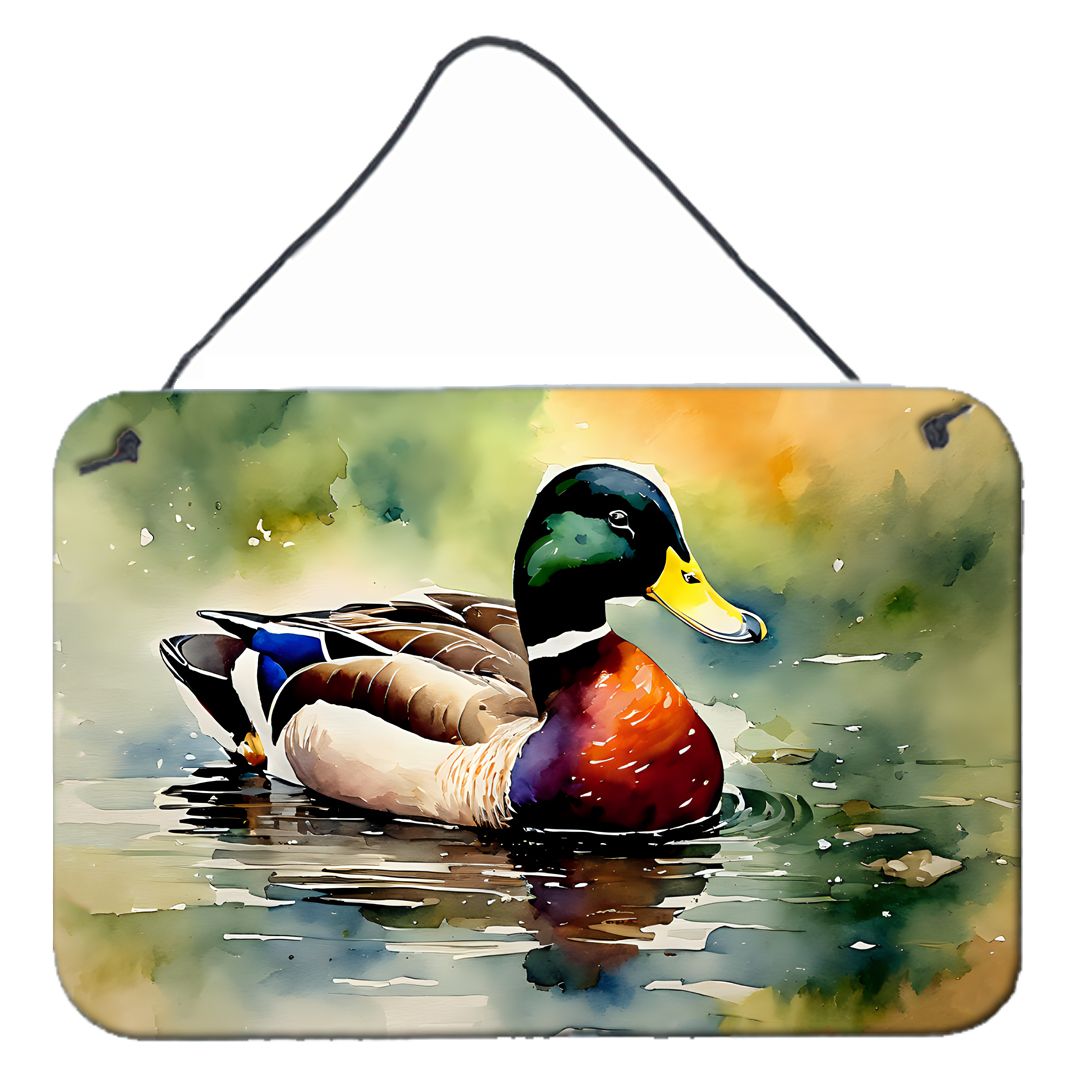 NEW Mallard Wall or Door Hanging Prints Aluminum Metal Sign Kitchen Wall Bar Bathroom Plaque Home Decor, 8HX12W, Multicolor