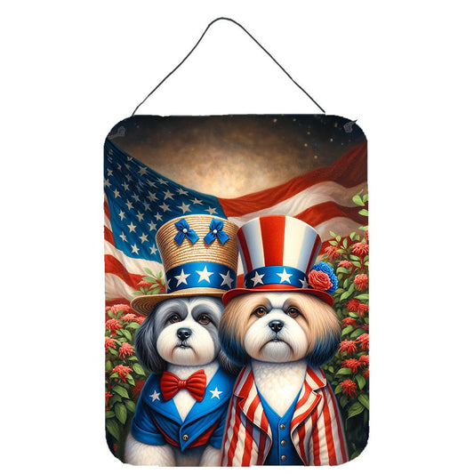 NEW All American Lhasa Apso Wall or Door Hanging Prints Aluminum Metal Sign Kitchen Wall Bar Bathroom Plaque Home Decor Front Door Plaque, 12x16, Multicolor