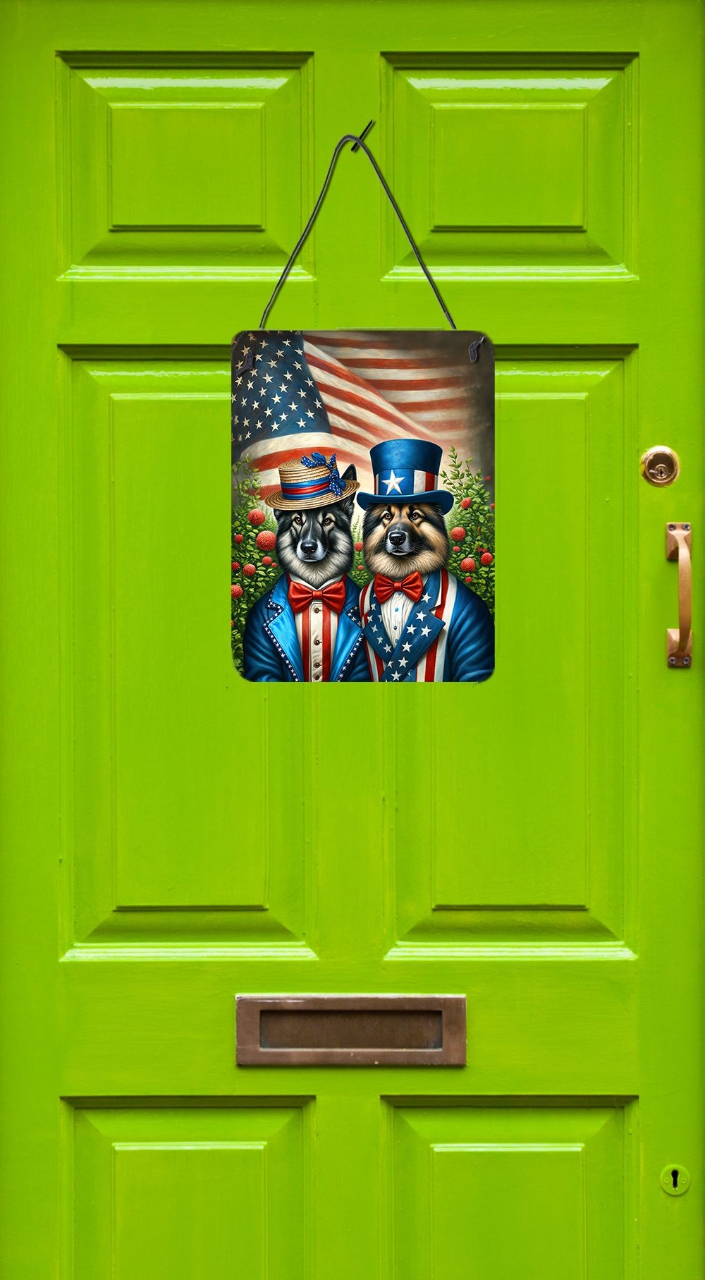NEW All American Norwegian Elkhound Wall or Door Hanging Prints Aluminum Metal Sign Kitchen Wall Bar Bathroom Plaque Home Decor Front Door Plaque, 12x16, Multicolor