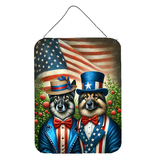 NEW All American Norwegian Elkhound Wall or Door Hanging Prints Aluminum Metal Sign Kitchen Wall Bar Bathroom Plaque Home Decor Front Door Plaque, 12x16, Multicolor