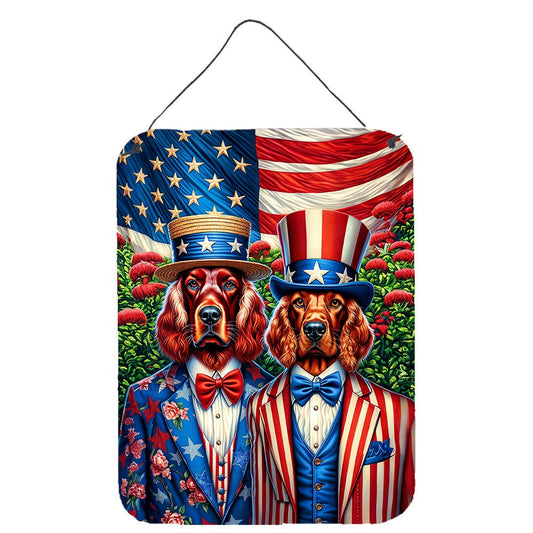 NEW All American Irish Setter Wall or Door Hanging Prints Aluminum Metal Sign Kitchen Wall Bar Bathroom Plaque Home Decor Front Door Plaque, 12x16, Multicolor