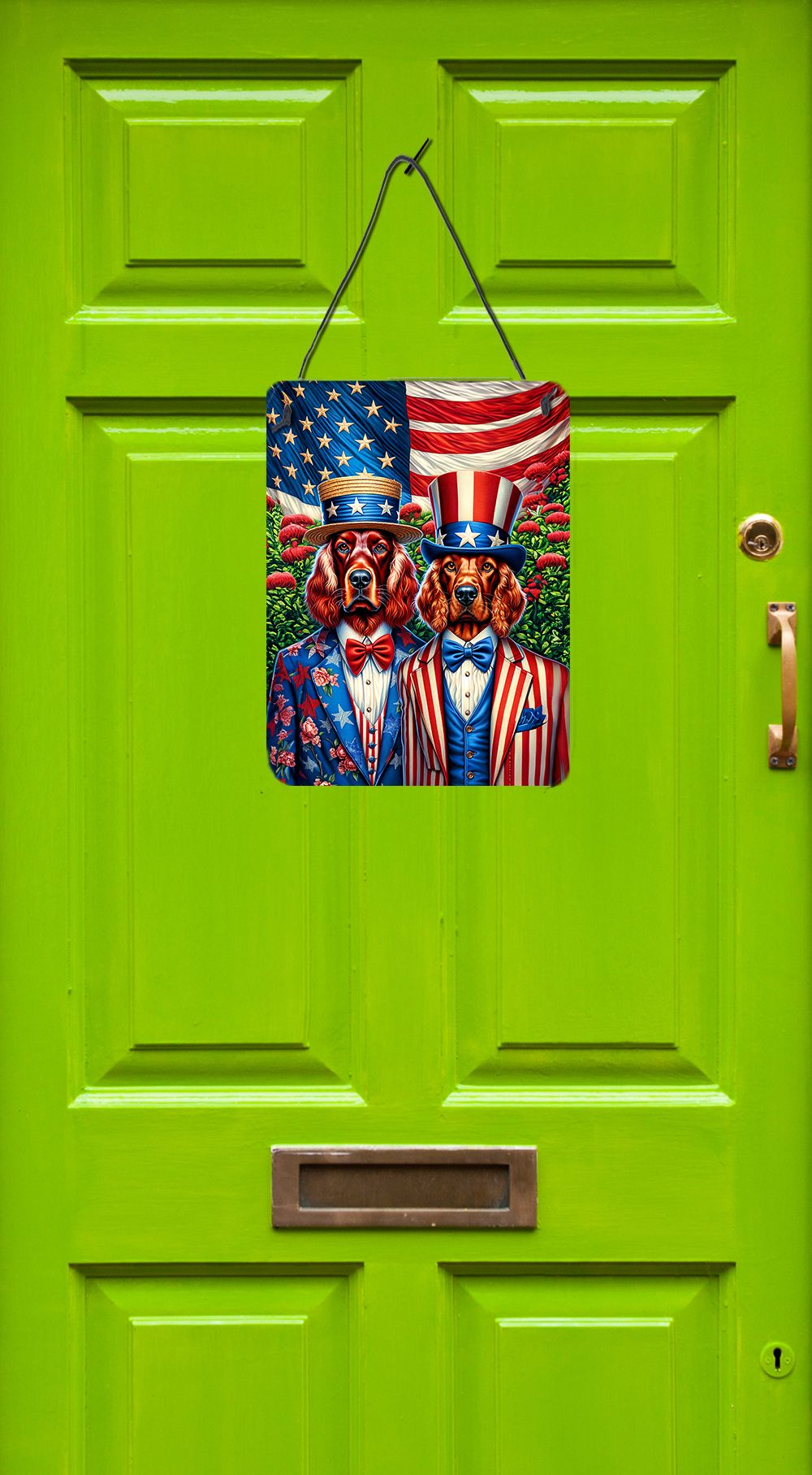 NEW All American Irish Setter Wall or Door Hanging Prints Aluminum Metal Sign Kitchen Wall Bar Bathroom Plaque Home Decor Front Door Plaque, 12x16, Multicolor