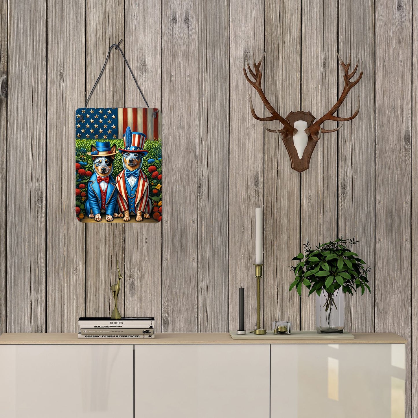 NEW All American Australian Cattle Dog Wall or Door Hanging Prints Aluminum Metal Sign Kitchen Wall Bar Bathroom Plaque Home Decor Front Door Plaque, 12x16, Multicolor