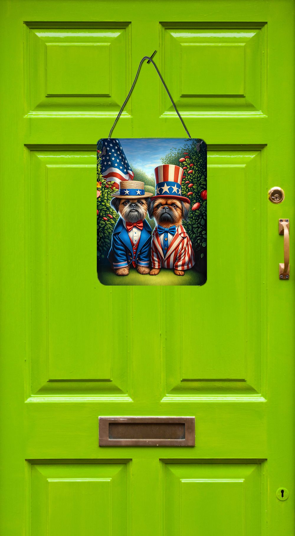 NEW All American Brussels Griffon Wall or Door Hanging Prints Aluminum Metal Sign Kitchen Wall Bar Bathroom Plaque Home Decor Front Door Plaque, 12x16, Multicolor