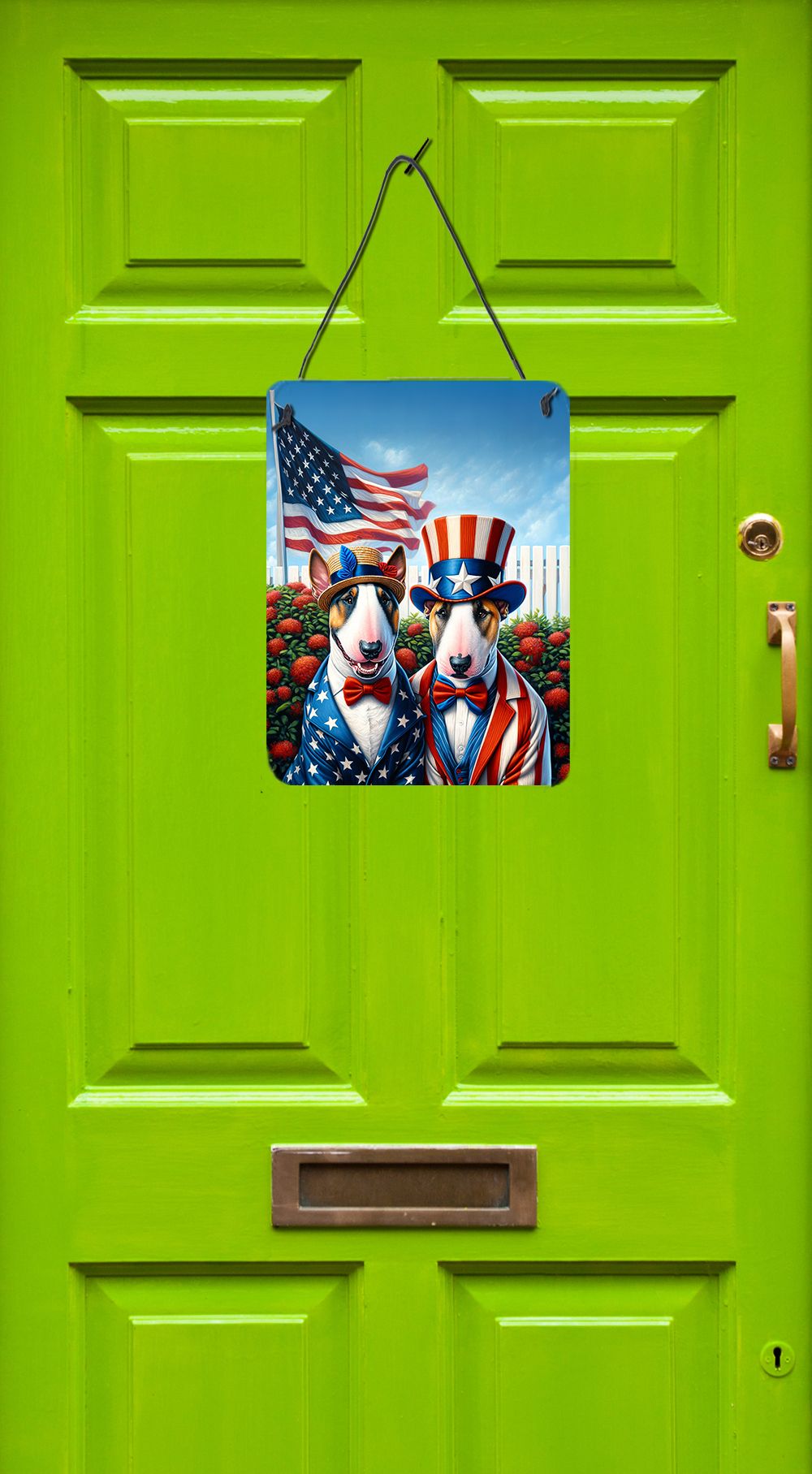 NEW All American English Bull Terrier Wall or Door Hanging Prints Aluminum Metal Sign Kitchen Wall Bar Bathroom Plaque Home Decor Front Door Plaque, 12x16, Multicolor