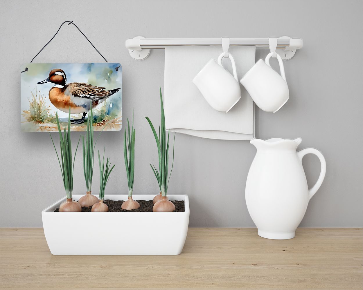NEW Northern Pintail Wall or Door Hanging Prints Aluminum Metal Sign Kitchen Wall Bar Bathroom Plaque Home Decor, 8HX12W, Multicolor