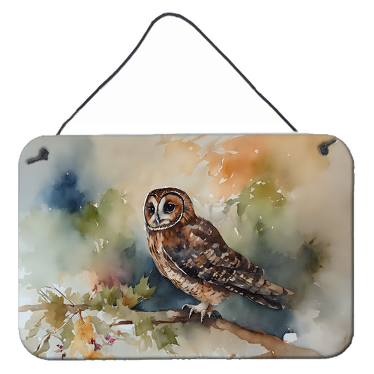 NEW Tawny Owl Wall or Door Hanging Prints Aluminum Metal Sign Kitchen Wall Bar Bathroom Plaque Home Decor, 8HX12W, Multicolor