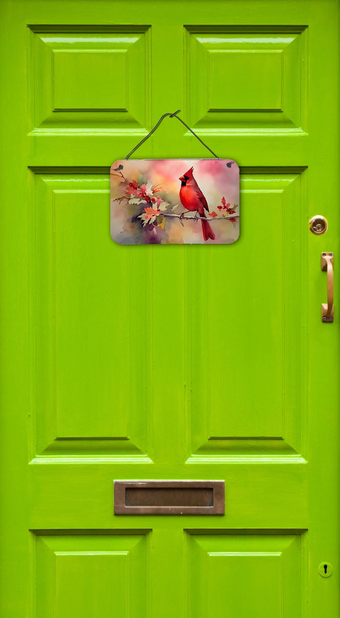 NEW Cardinal Wall or Door Hanging Prints Aluminum Metal Sign Kitchen Wall Bar Bathroom Plaque Home Decor, 8HX12W, Multicolor