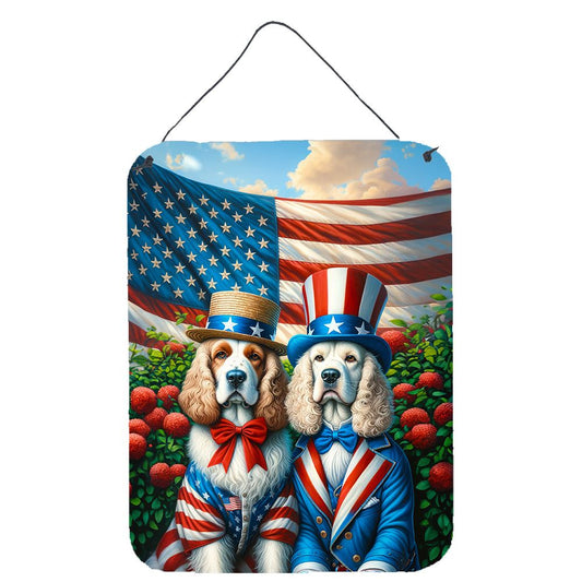 NEW All American Clumber Spaniel Wall or Door Hanging Prints Aluminum Metal Sign Kitchen Wall Bar Bathroom Plaque Home Decor Front Door Plaque, 12x16, Multicolor