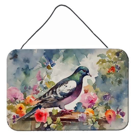 NEW Pigeon Wall or Door Hanging Prints Aluminum Metal Sign Kitchen Wall Bar Bathroom Plaque Home Decor, 8HX12W, Multicolor