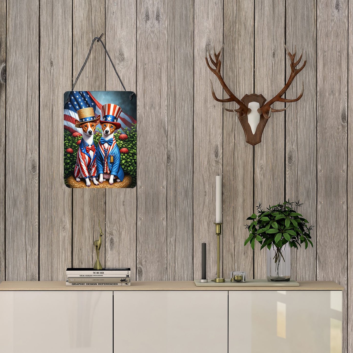 NEW All American Basenji Wall or Door Hanging Prints Aluminum Metal Sign Kitchen Wall Bar Bathroom Plaque Home Decor Front Door Plaque, 12x16, Multicolor