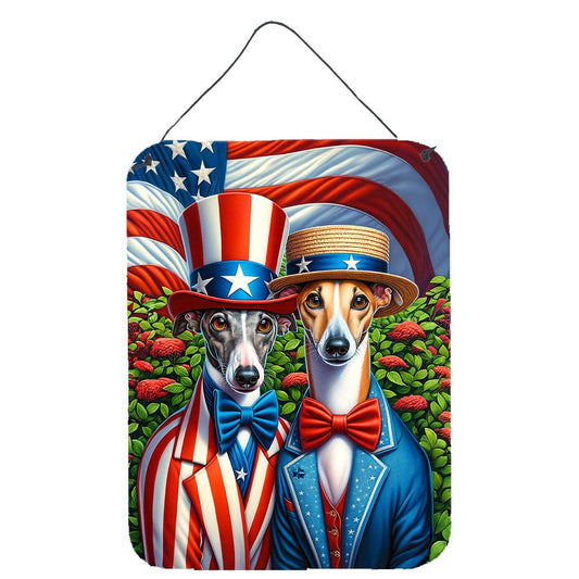 NEW All American Greyhound Wall or Door Hanging Prints Aluminum Metal Sign Kitchen Wall Bar Bathroom Plaque Home Decor Front Door Plaque, 12x16, Multicolor