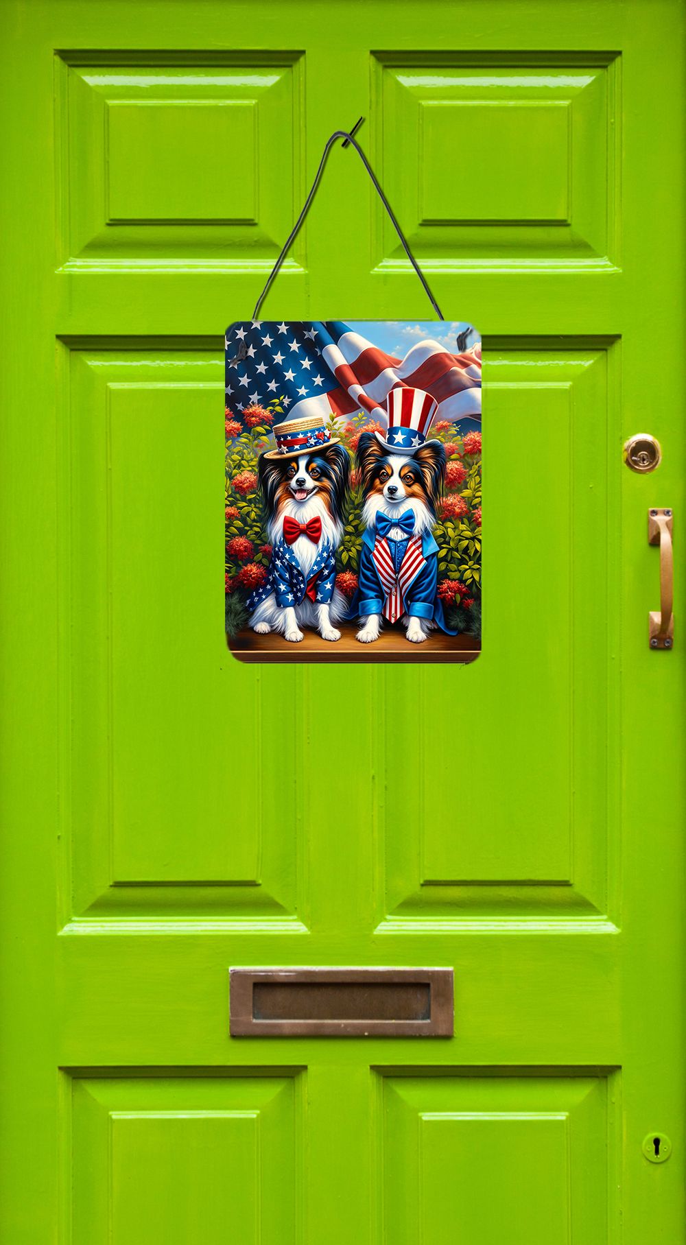 NEW All American Papillon Wall or Door Hanging Prints Aluminum Metal Sign Kitchen Wall Bar Bathroom Plaque Home Decor Front Door Plaque, 12x16, Multicolor