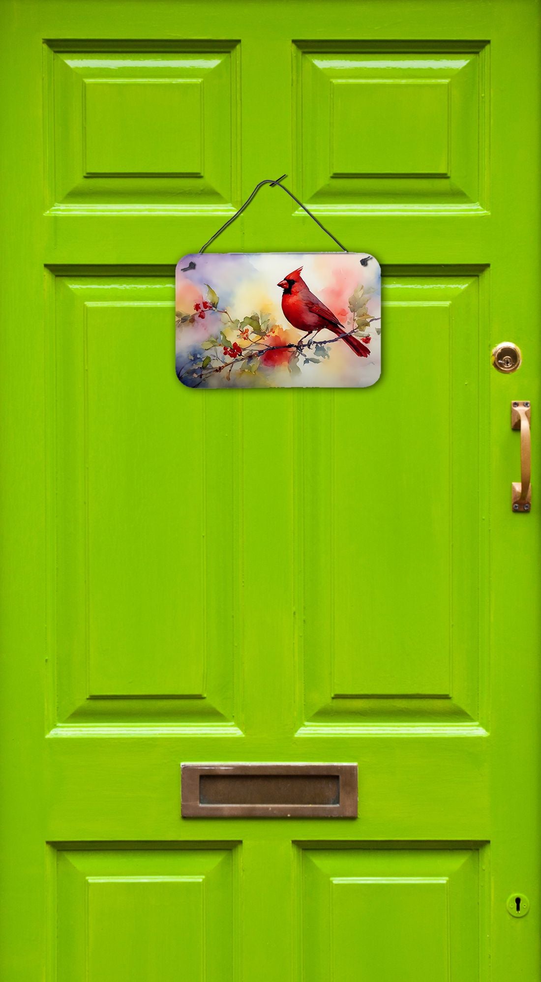 NEW Cardinal Wall or Door Hanging Prints Aluminum Metal Sign Kitchen Wall Bar Bathroom Plaque Home Decor, 8HX12W, Multicolor