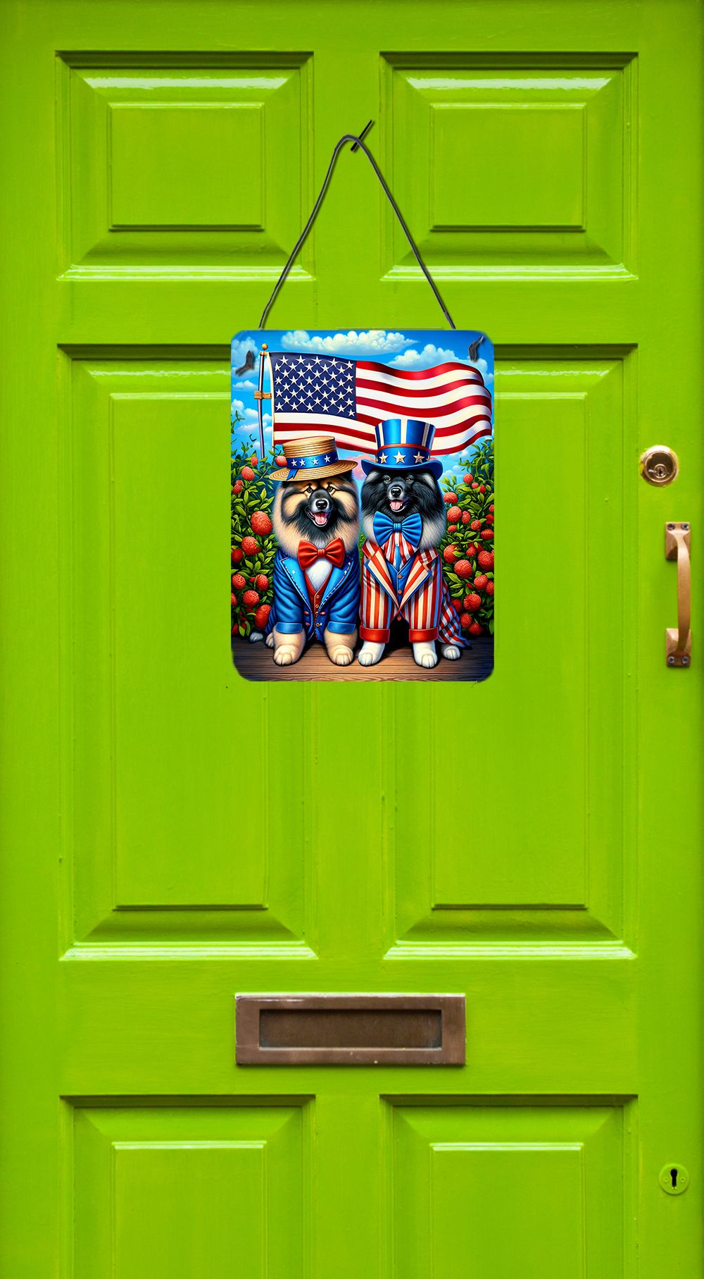 NEW All American Keeshond Wall or Door Hanging Prints Aluminum Metal Sign Kitchen Wall Bar Bathroom Plaque Home Decor Front Door Plaque, 12x16, Multicolor