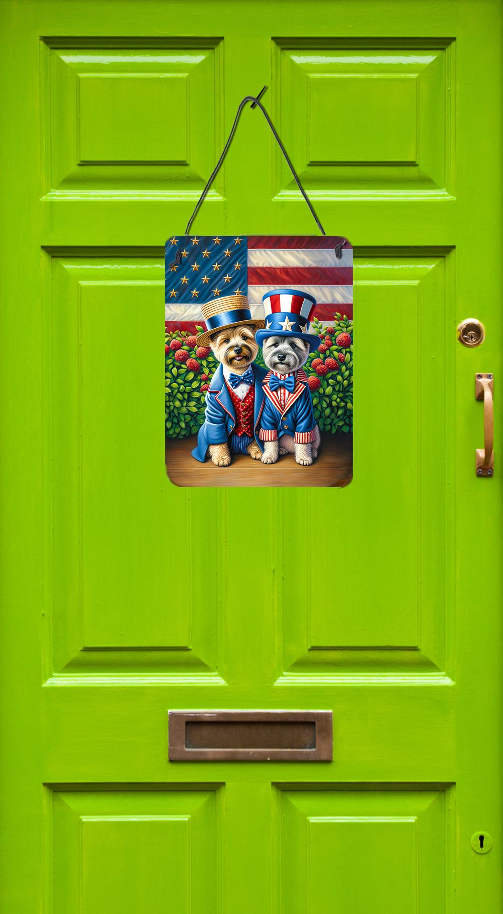 NEW All American Cairn Terrier Wall or Door Hanging Prints Aluminum Metal Sign Kitchen Wall Bar Bathroom Plaque Home Decor Front Door Plaque, 12x16, Multicolor