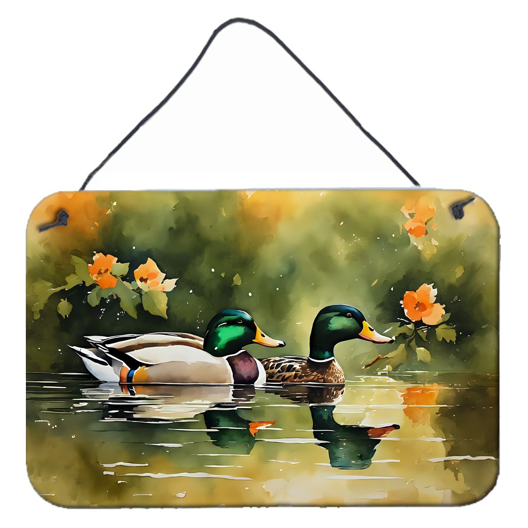 NEW Mallard Wall or Door Hanging Prints Aluminum Metal Sign Kitchen Wall Bar Bathroom Plaque Home Decor, 8HX12W, Multicolor