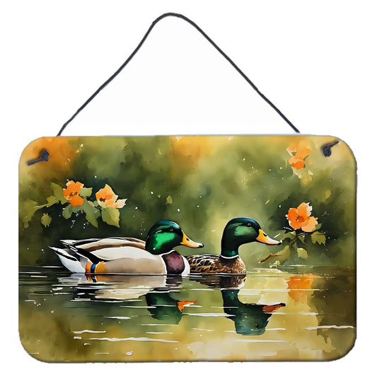 NEW Mallard Wall or Door Hanging Prints Aluminum Metal Sign Kitchen Wall Bar Bathroom Plaque Home Decor, 8HX12W, Multicolor