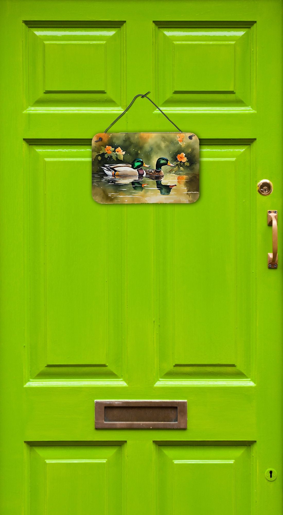 NEW Mallard Wall or Door Hanging Prints Aluminum Metal Sign Kitchen Wall Bar Bathroom Plaque Home Decor, 8HX12W, Multicolor