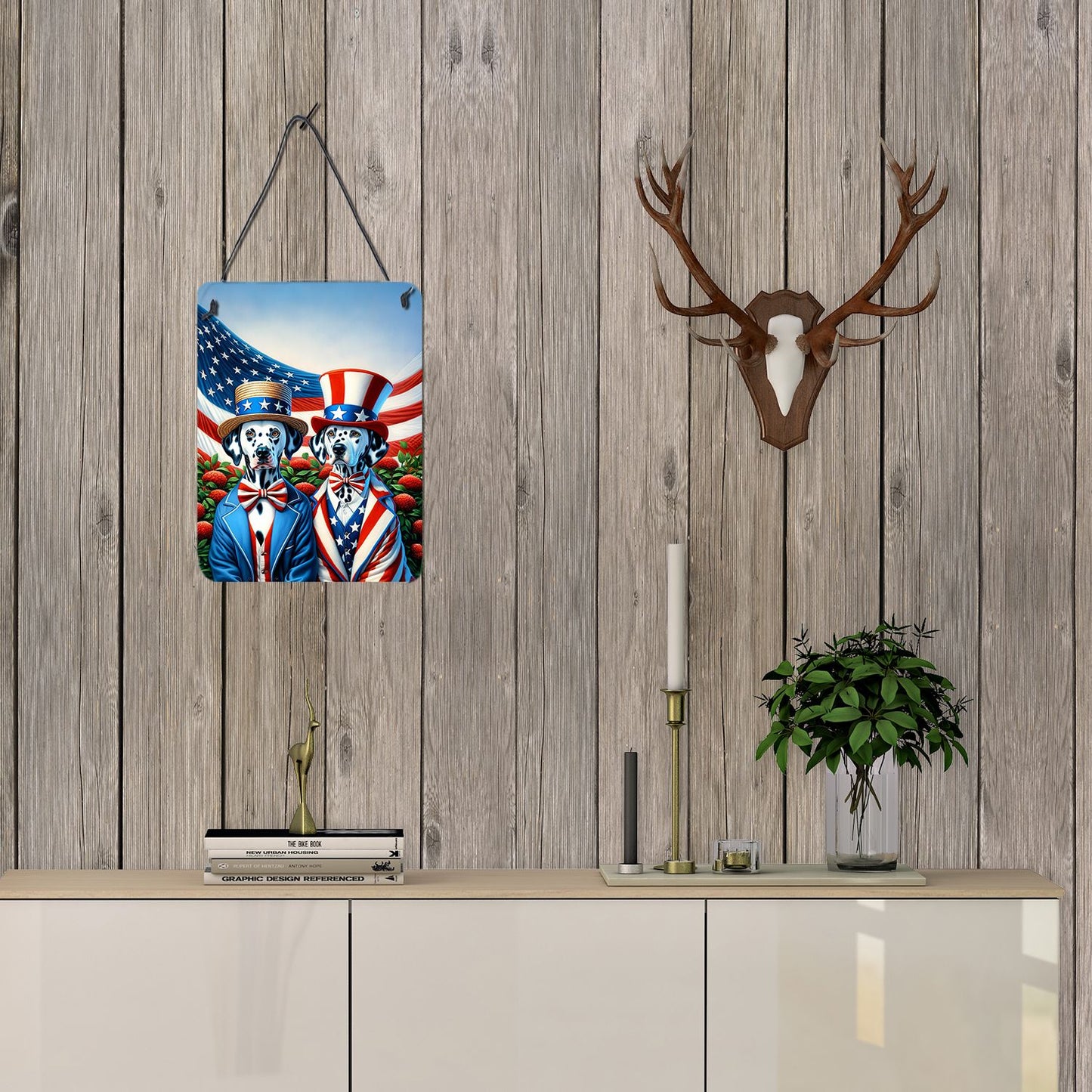 NEW All American Dalmatian Wall or Door Hanging Prints Aluminum Metal Sign Kitchen Wall Bar Bathroom Plaque Home Decor Front Door Plaque, 12x16, Multicolor