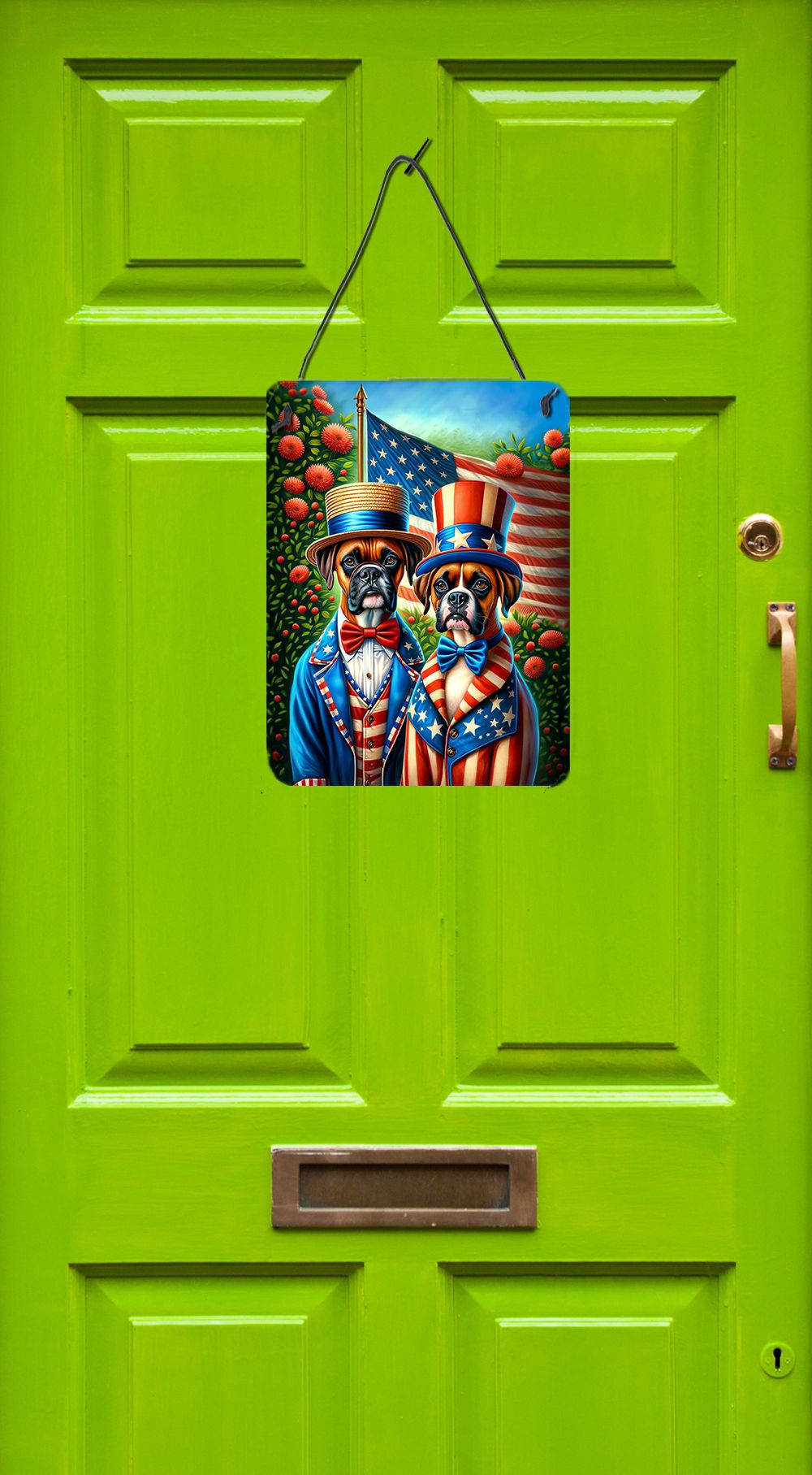 NEW All American Boxer Wall or Door Hanging Prints Aluminum Metal Sign Kitchen Wall Bar Bathroom Plaque Home Decor Front Door Plaque, 12x16, Multicolor