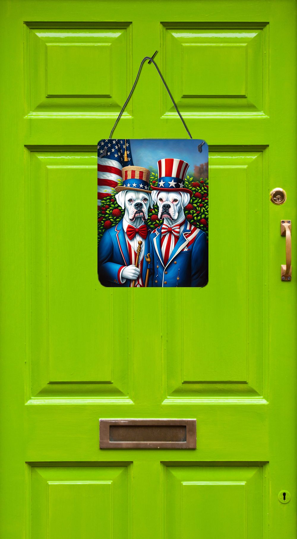 NEW All American White Boxer Wall or Door Hanging Prints Aluminum Metal Sign Kitchen Wall Bar Bathroom Plaque Home Decor Front Door Plaque, 12x16, Multicolor