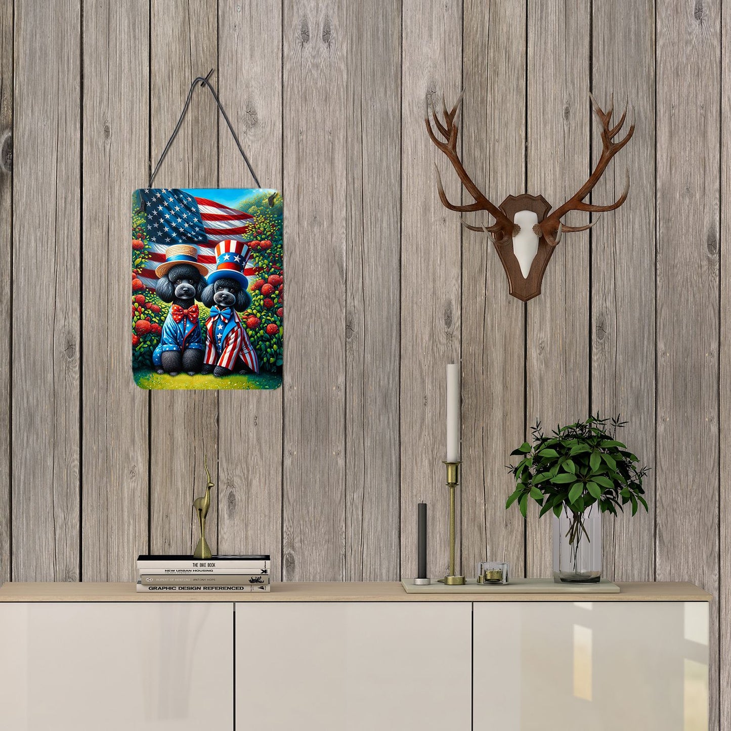 NEW All American Poodle Wall or Door Hanging Prints Aluminum Metal Sign Kitchen Wall Bar Bathroom Plaque Home Decor Front Door Plaque, 12x16, Multicolor