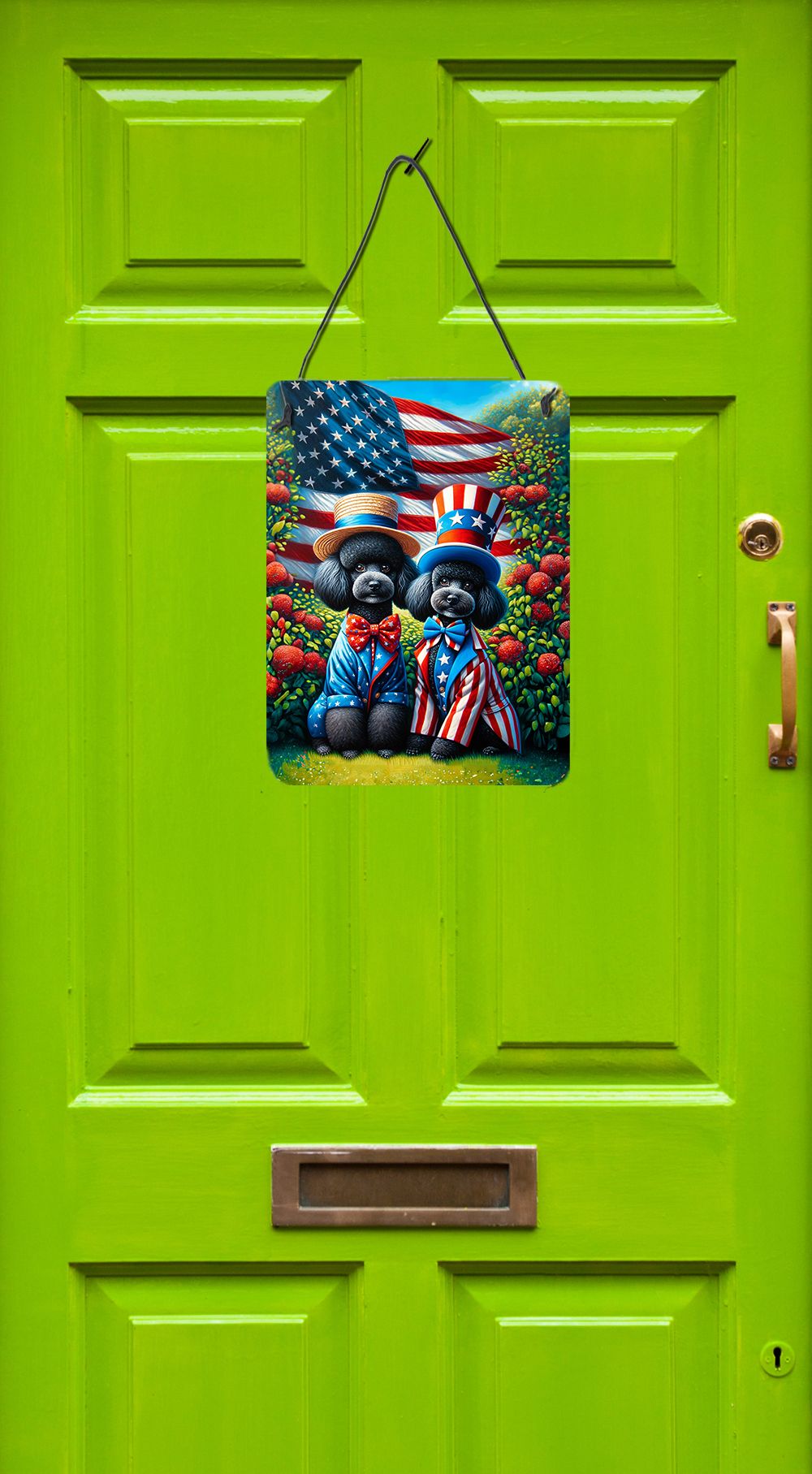 NEW All American Poodle Wall or Door Hanging Prints Aluminum Metal Sign Kitchen Wall Bar Bathroom Plaque Home Decor Front Door Plaque, 12x16, Multicolor