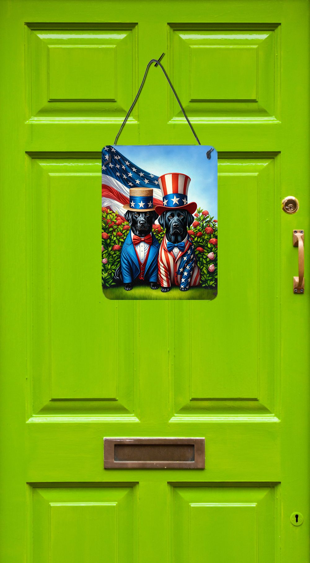 NEW All American Labrador Retriever Wall or Door Hanging Prints Aluminum Metal Sign Kitchen Wall Bar Bathroom Plaque Home Decor Front Door Plaque, 12x16, Multicolor