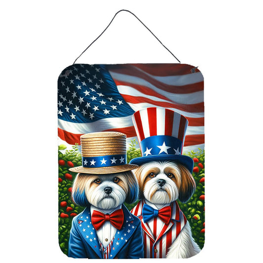 NEW All American Lhasa Apso Wall or Door Hanging Prints Aluminum Metal Sign Kitchen Wall Bar Bathroom Plaque Home Decor Front Door Plaque, 12x16, Multicolor