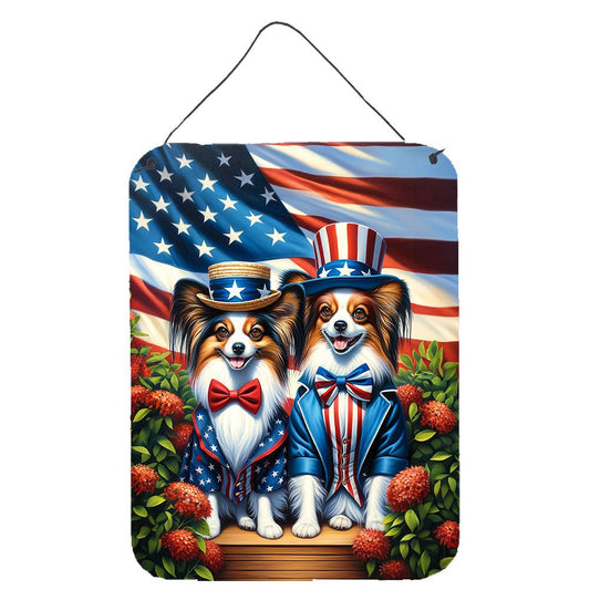 NEW All American Papillon Wall or Door Hanging Prints Aluminum Metal Sign Kitchen Wall Bar Bathroom Plaque Home Decor Front Door Plaque, 12x16, Multicolor