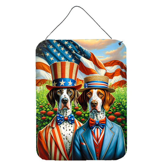 NEW All American Pointer Wall or Door Hanging Prints Aluminum Metal Sign Kitchen Wall Bar Bathroom Plaque Home Decor Front Door Plaque, 12x16, Multicolor