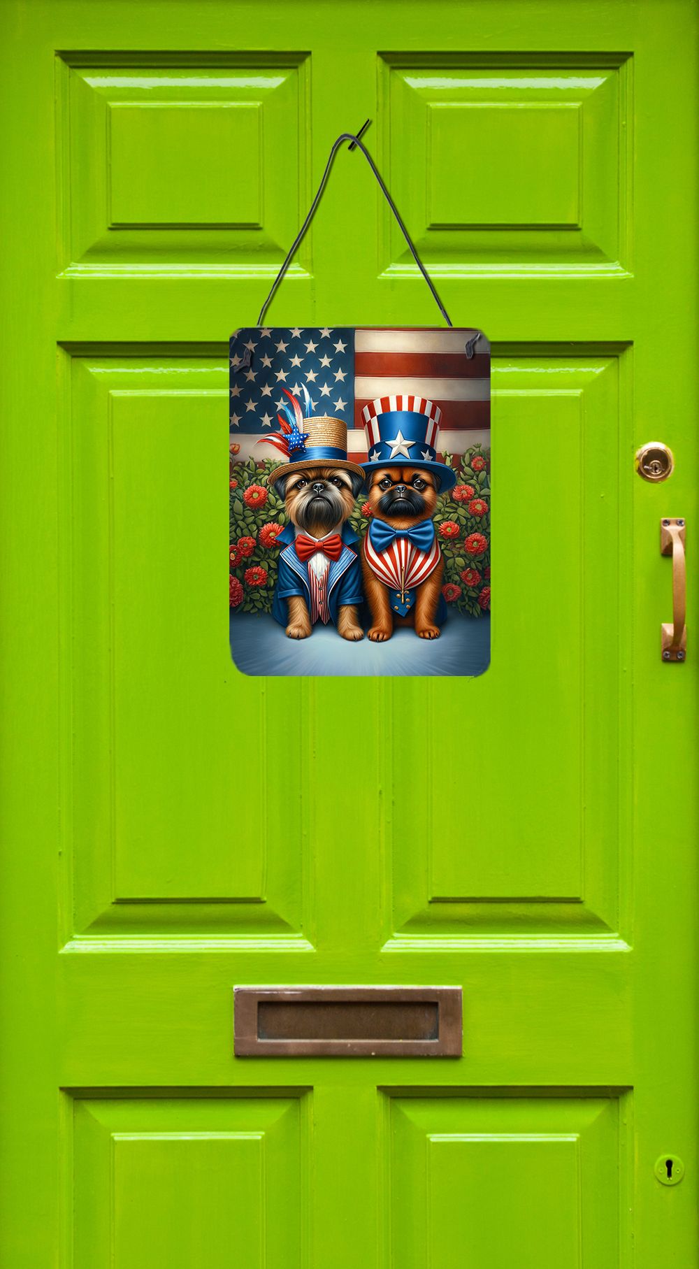 NEW All American Brussels Griffon Wall or Door Hanging Prints Aluminum Metal Sign Kitchen Wall Bar Bathroom Plaque Home Decor Front Door Plaque, 12x16, Multicolor