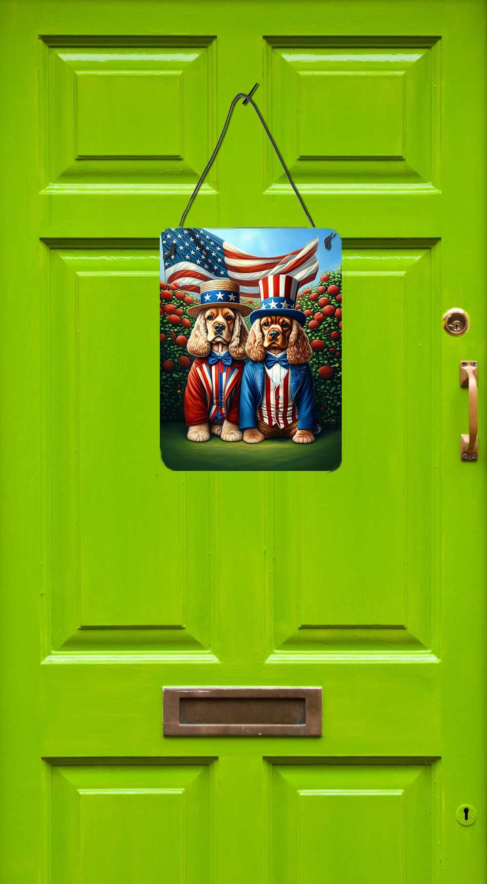NEW All American Cocker Spaniel Wall or Door Hanging Prints Aluminum Metal Sign Kitchen Wall Bar Bathroom Plaque Home Decor Front Door Plaque, 12x16, Multicolor