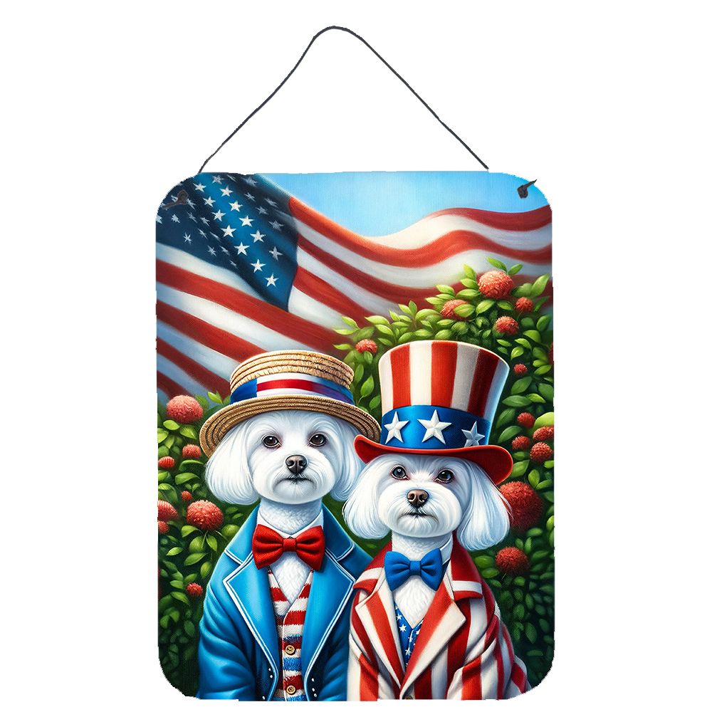 NEW All American Maltese Wall or Door Hanging Prints Aluminum Metal Sign Kitchen Wall Bar Bathroom Plaque Home Decor Front Door Plaque, 12x16, Multicolor