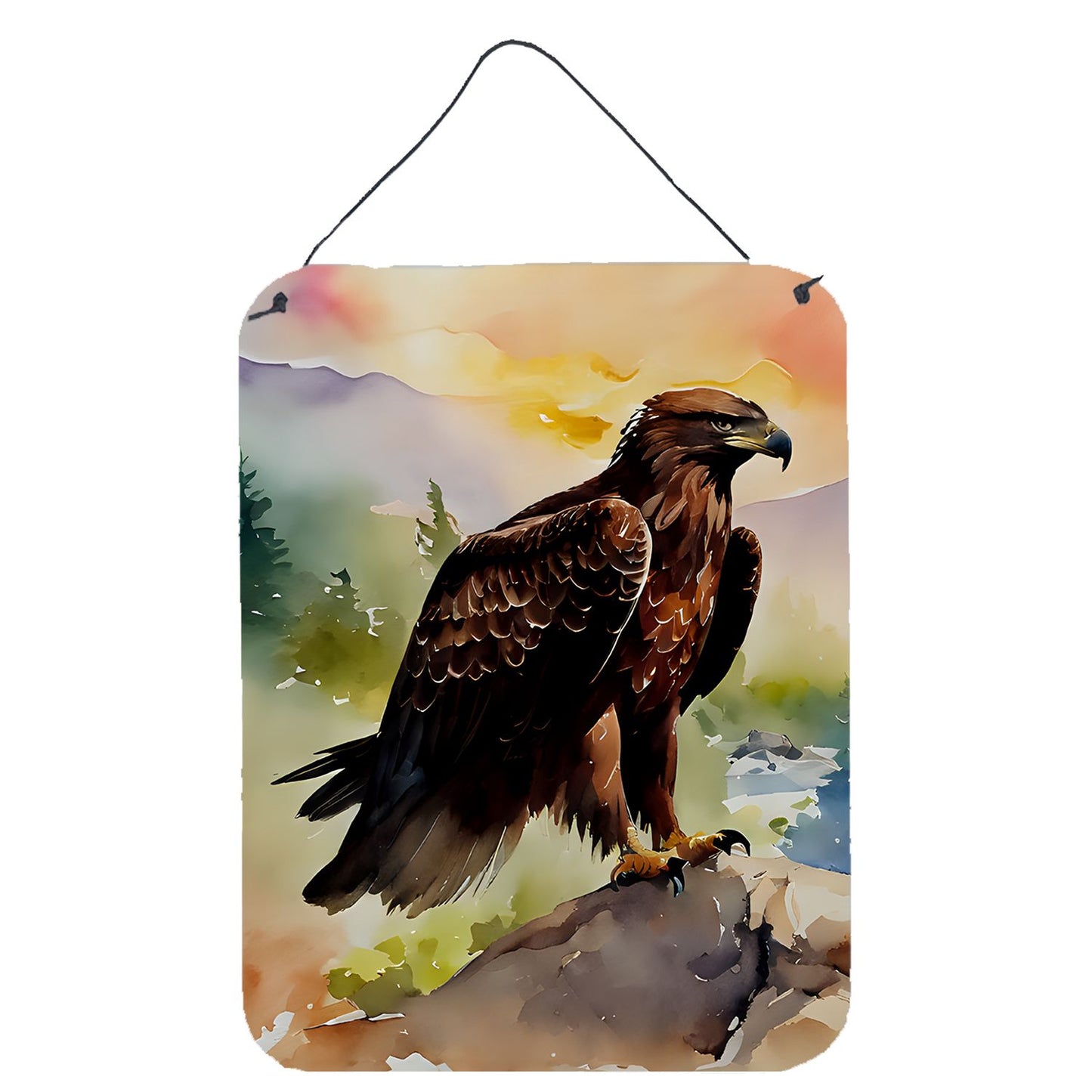 NEW Eagle Wall or Door Hanging Prints Aluminum Metal Sign Kitchen Wall Bar Bathroom Plaque Home Decor Front Door Plaque, 12x16, Multicolor