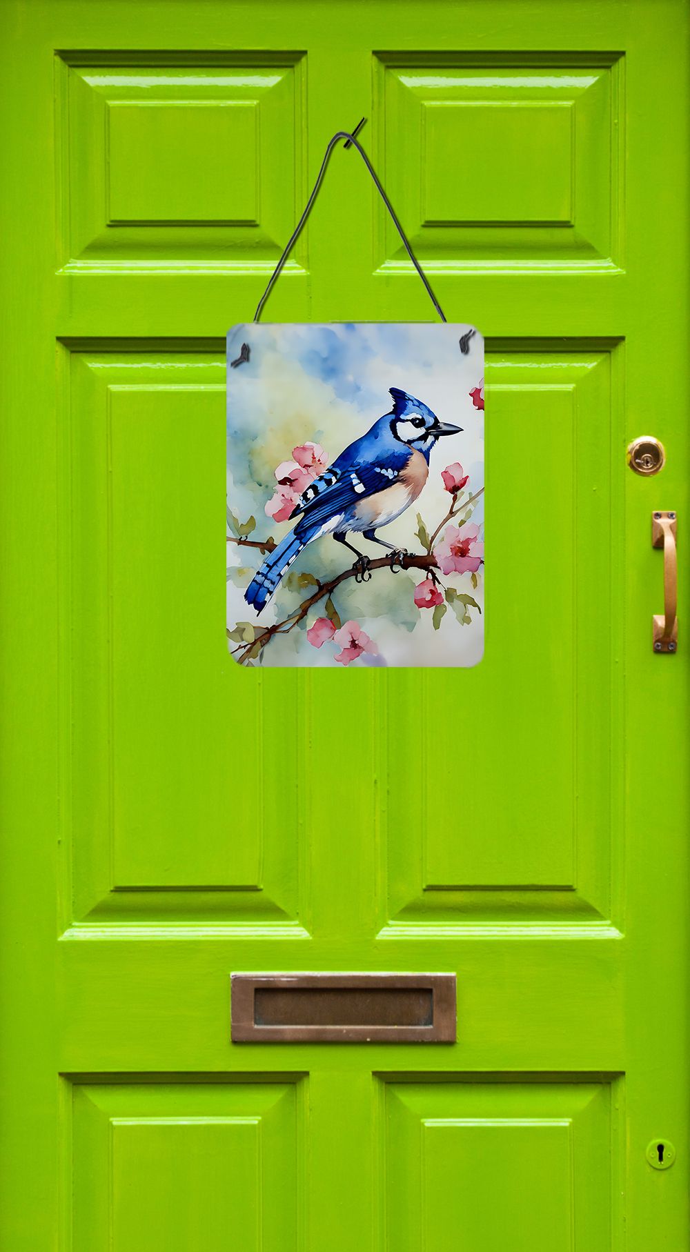 NEW Blue Jay Wall or Door Hanging Prints Aluminum Metal Sign Kitchen Wall Bar Bathroom Plaque Home Decor Front Door Plaque, 12x16, Multicolor