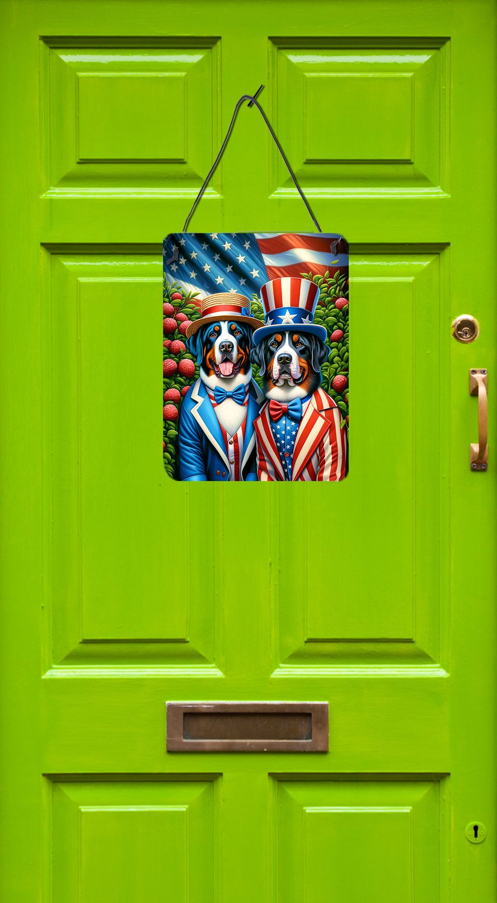 NEW All American Greater Swiss Mountain Dog Wall or Door Hanging Prints Aluminum Metal Sign Kitchen Wall Bar Bathroom Plaque Home Decor Front Door Plaque, 12x16, Multicolor