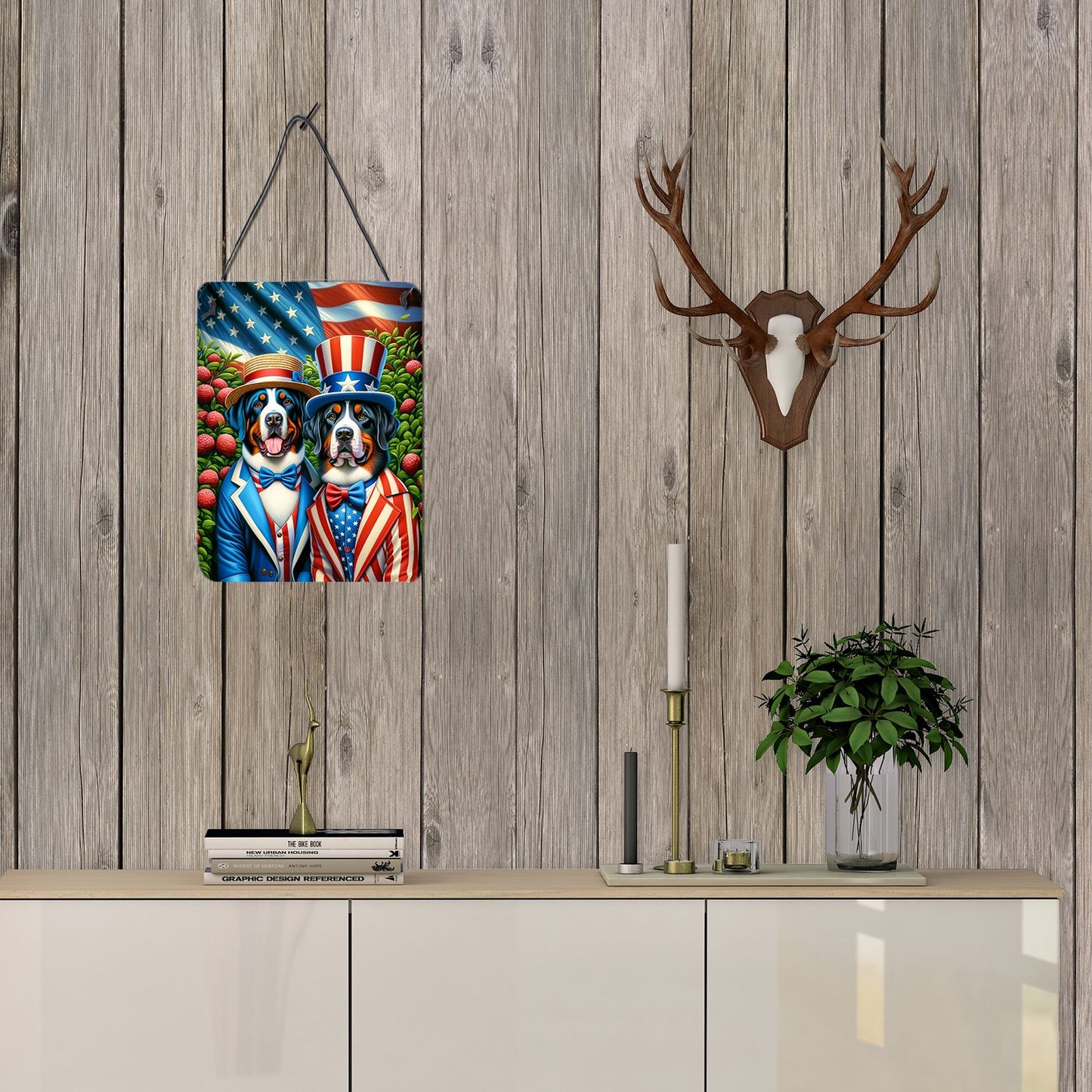 NEW All American Greater Swiss Mountain Dog Wall or Door Hanging Prints Aluminum Metal Sign Kitchen Wall Bar Bathroom Plaque Home Decor Front Door Plaque, 12x16, Multicolor