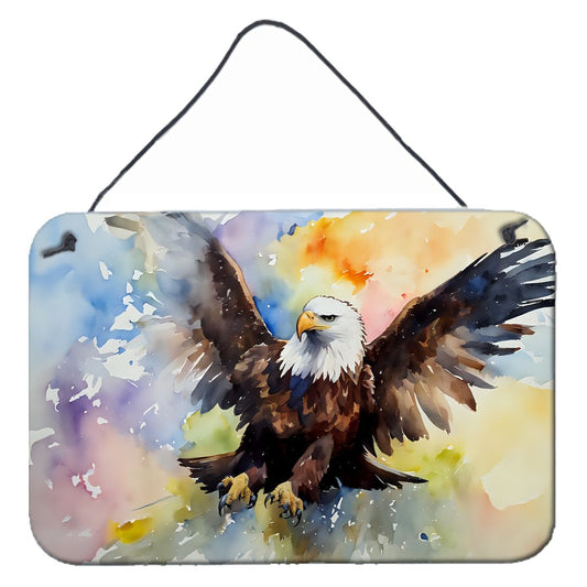 NEW Eagle Wall or Door Hanging Prints Aluminum Metal Sign Kitchen Wall Bar Bathroom Plaque Home Decor, 8HX12W, Multicolor