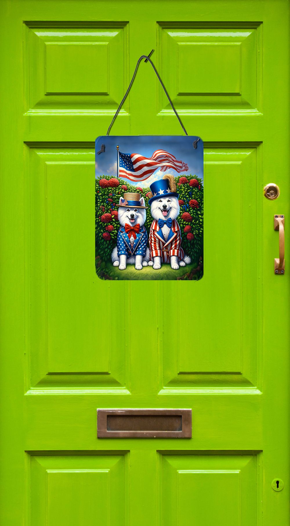 NEW All American American Eskimo Wall or Door Hanging Prints Aluminum Metal Sign Kitchen Wall Bar Bathroom Plaque Home Decor Front Door Plaque, 12x16, Multicolor