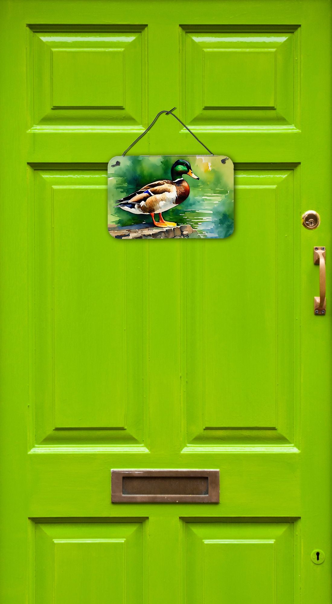 NEW Mallard Wall or Door Hanging Prints Aluminum Metal Sign Kitchen Wall Bar Bathroom Plaque Home Decor, 8HX12W, Multicolor
