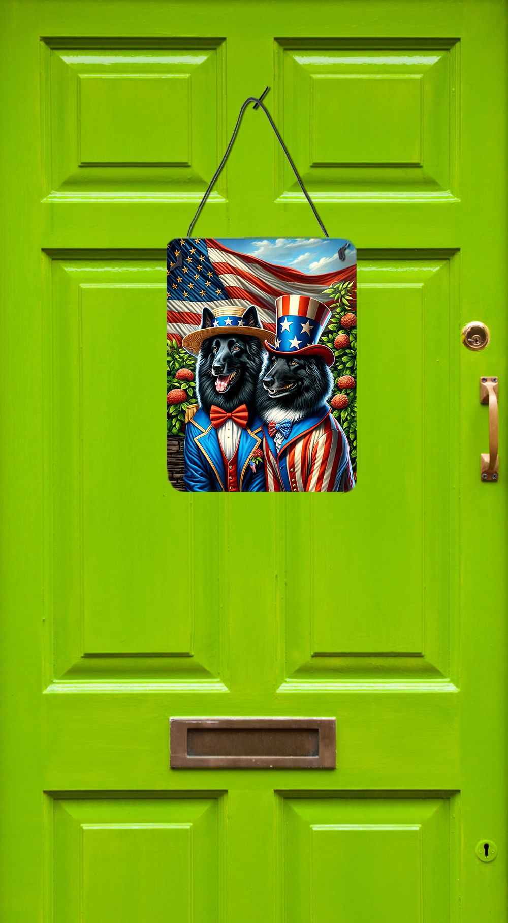 NEW All American Belgian Sheepdog Wall or Door Hanging Prints Aluminum Metal Sign Kitchen Wall Bar Bathroom Plaque Home Decor Front Door Plaque, 12x16, Multicolor