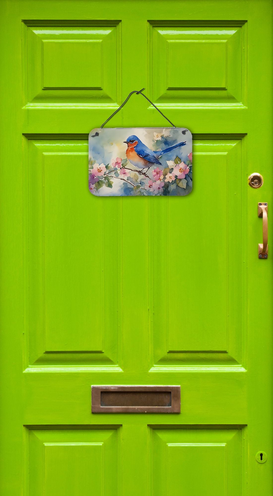 NEW Bluebird Wall or Door Hanging Prints Aluminum Metal Sign Kitchen Wall Bar Bathroom Plaque Home Decor, 8HX12W, Multicolor